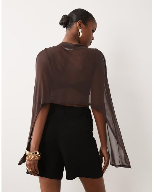 ASOS Brown Mini Cape Bralet 2-In-1 Top