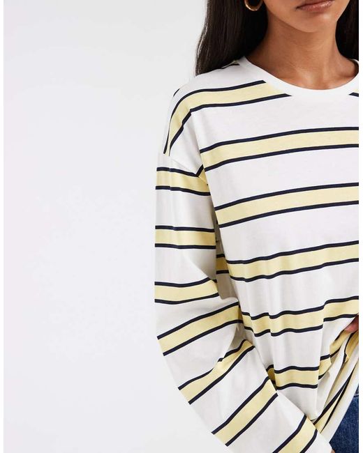 Pieces White Long Sleeve Rubgy T-shirt