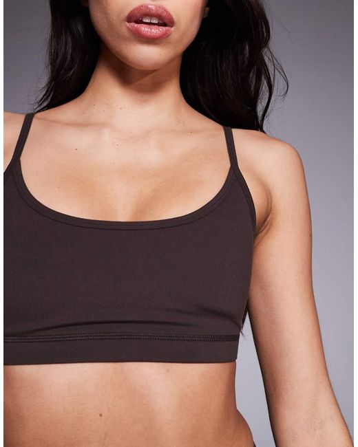 4505 Gray Icon Light Support Sports Bra With Adjustable Straps