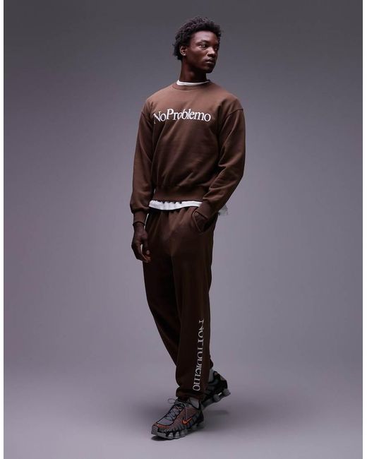 No Problemo Blue Logo Cotton Sweatshirt for men