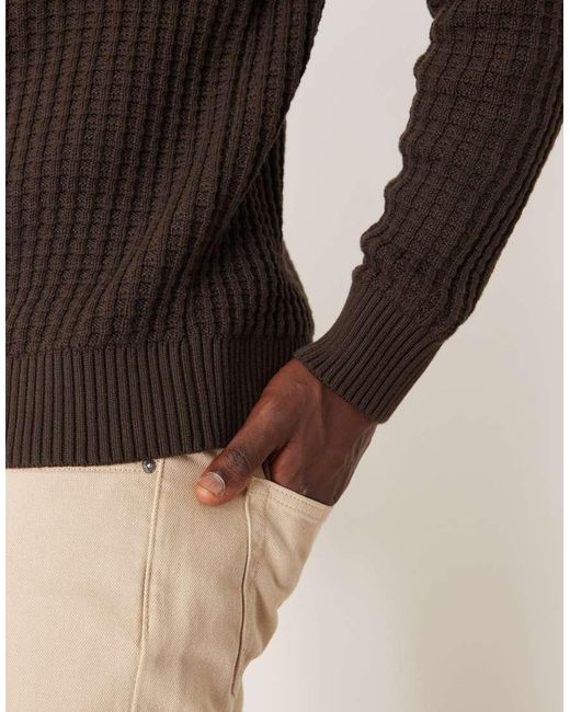 SELECTED Brown Knitted Jumper for men