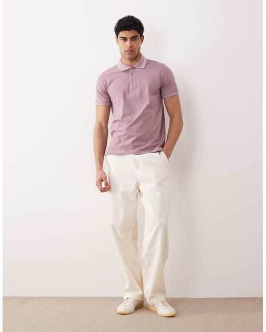 Emporio Armani Pink Bodywear Polo With Logo Collar for men