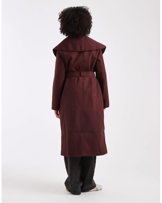 Miss Selfridge Red Formal Wrap Coat