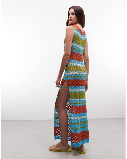 Reclaimed Vintage White Beach Crochet Knit Maxi Dress