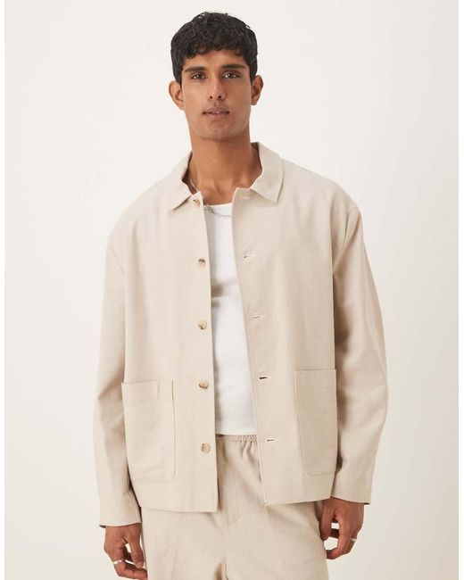 ASOS Natural Smart Shirt Jacket for men