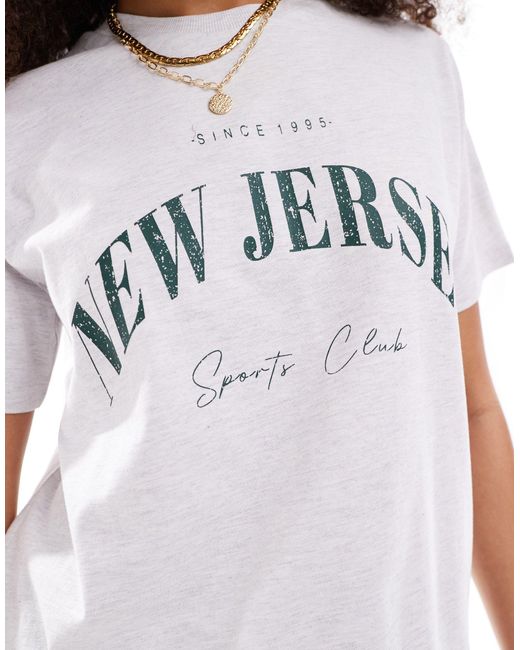 ASOS White Regular Fit T-shirt With New Jersey Graphic
