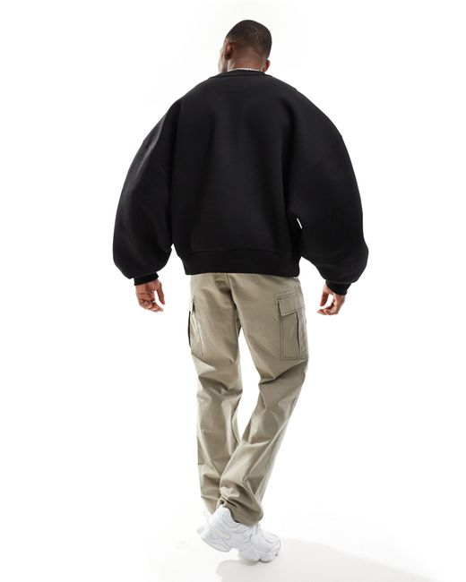 ASOS Black Extreme Oversized Heavyweight Scuba Sweatshirt for men