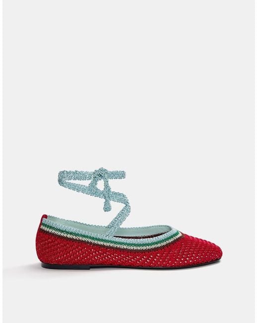 Pull&Bear White Crochet Ballet Flats