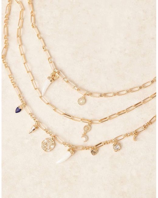 Accessorize Natural Layered Charm Necklace