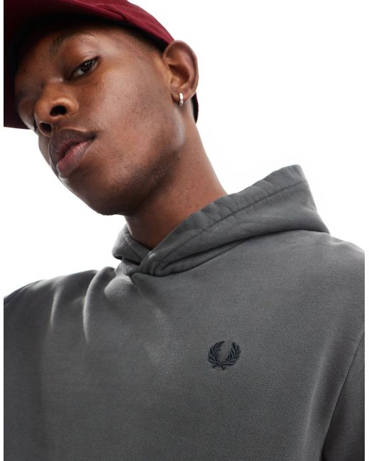 Fred Perry Gray Heavy Weight Hoodie for men