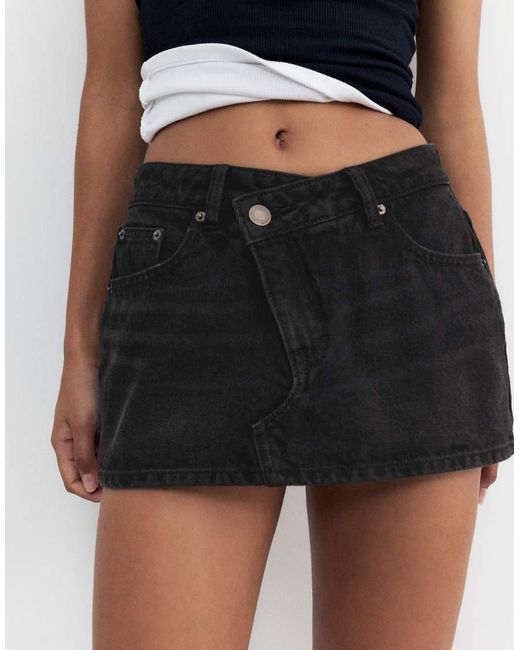 Pull&Bear White Denim Crossover Skort