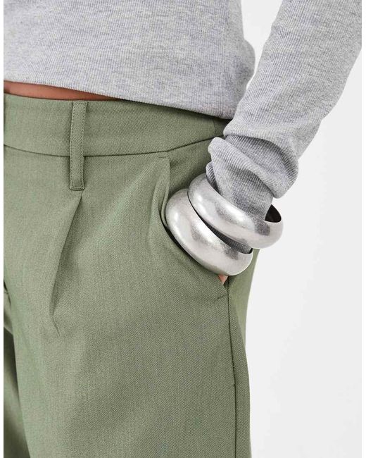 ASOS Green Petite Tailored Arch Barrel Trousers