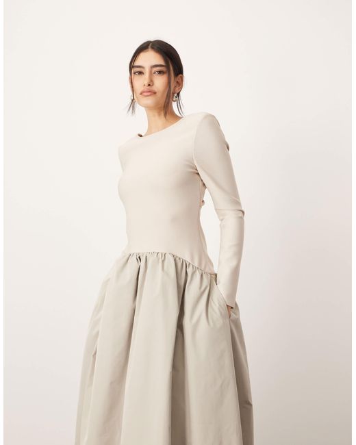 ARRANGE Natural – langärmliges maxikleid