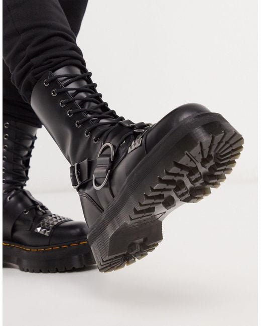 Dr. Martens Jadon Hi Stud 10 Eye Boots in Black for Men | Lyst Canada