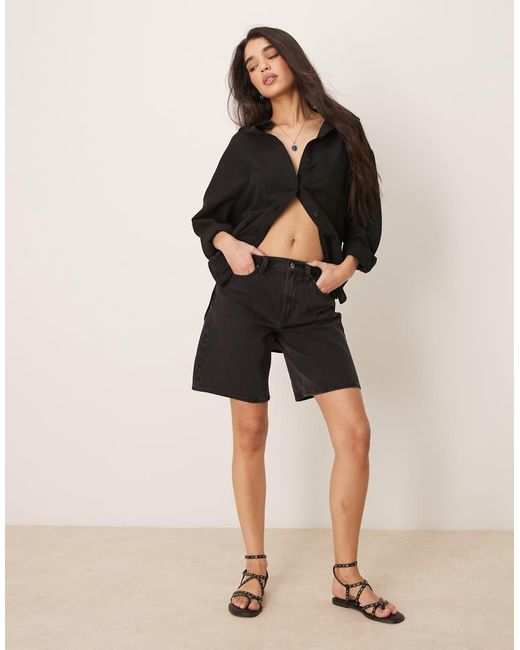 Abercrombie & Fitch Black Classic Mid Rise Bermuda Shorts
