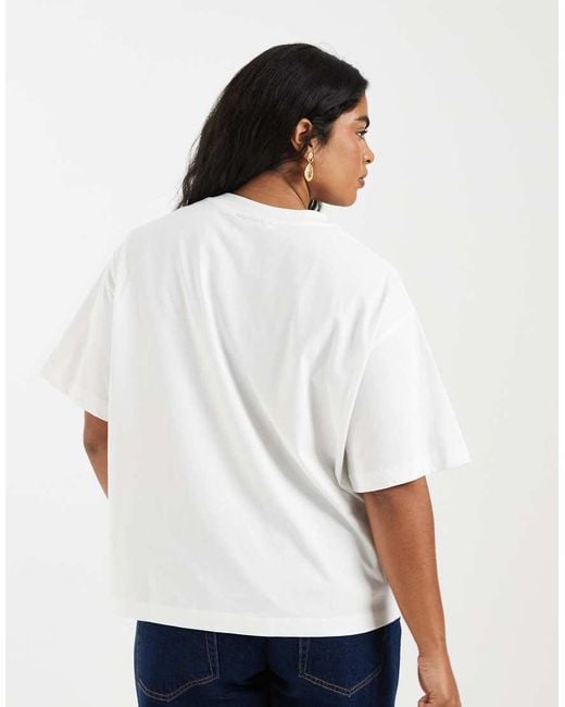 ASOS White Asos Design Curve Oversized T-shirt With Holbox Island Palm Tree Graphic