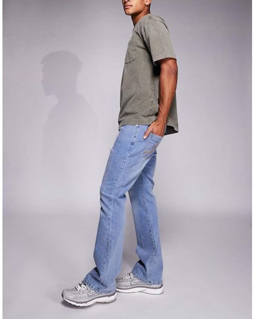 Liquor N Poker Smalle Flare Jeans in het Purple voor heren
