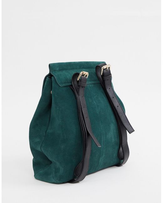 ASOS – Rucksack aus Wildleder mit sechseckigem Design in Grün | Lyst DE