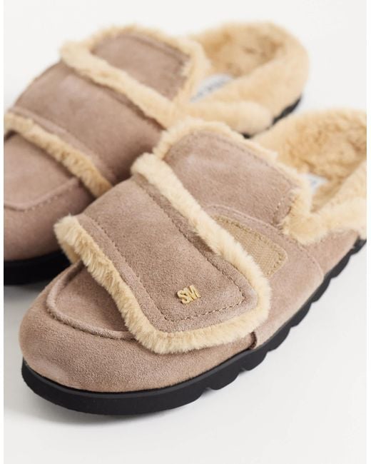 Steve Madden White Faux Shearling Clogs