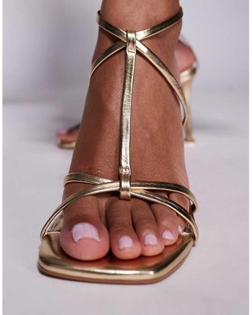 Asos Design Wide Fit Red Nobel Caged High Heeled Sandals
