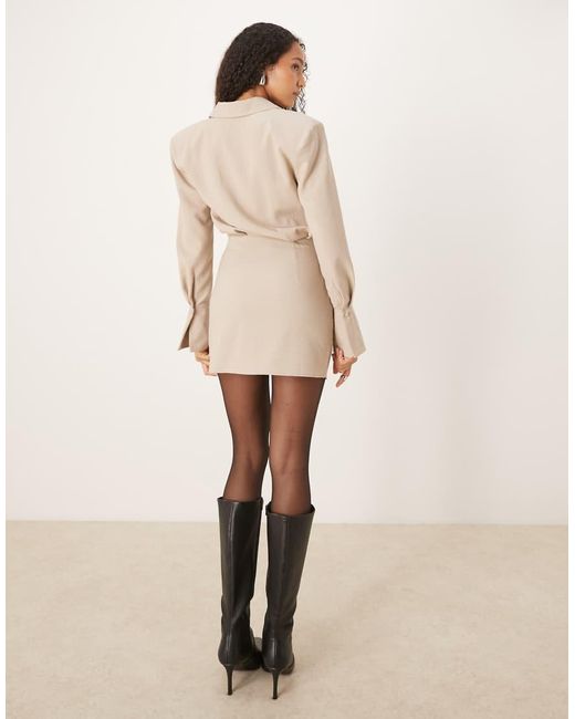 ASOS Mini Overhemdjurk Met Overslag in het Natural