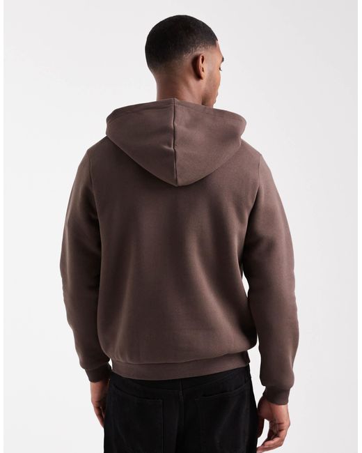 ASOS – basic-kapuzenpullover in Brown für Herren
