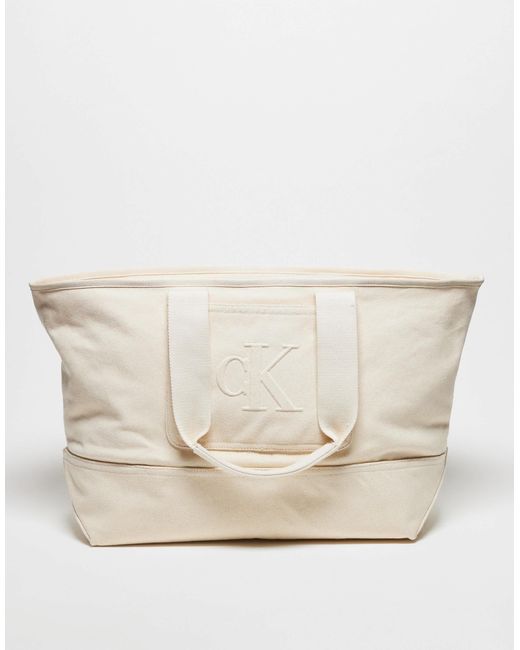 Calvin Klein Natural – unisex-weekender aus canvas