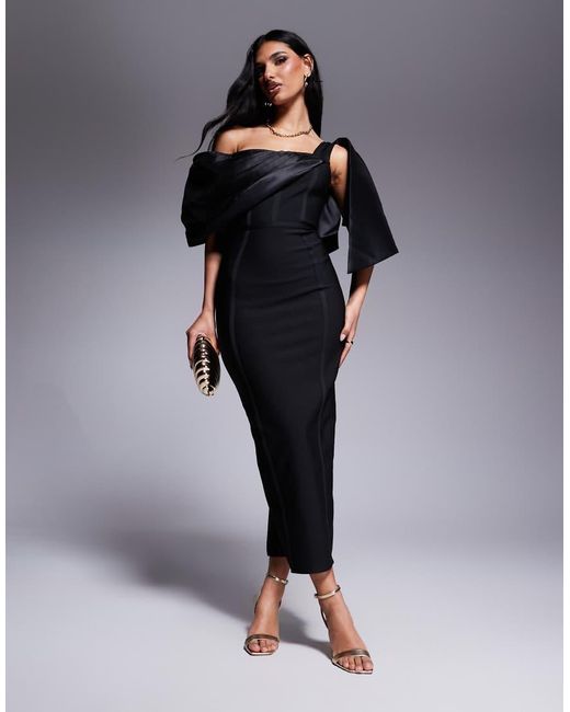 Vestito Midi A Fascia Strutturato di ASOS in Black