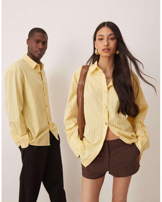 Sister Jane Natural Unisex Stripe Shirt With Gold Buttons