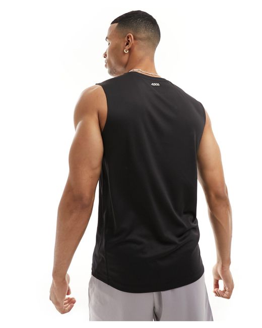 ASOS 4505 – icon – ärmelloses, schnelltrocknendes t-shirt in Black für Herren