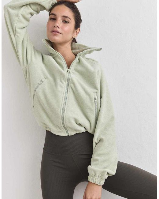Aim'n Gray Pistachio Fleece Zip Jacket