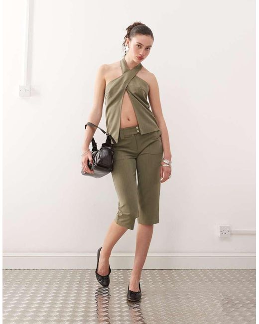Collusion Gray Tailored Halter Top
