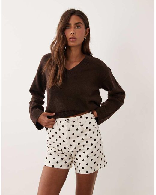 Miss Selfridge Natural Denim Short