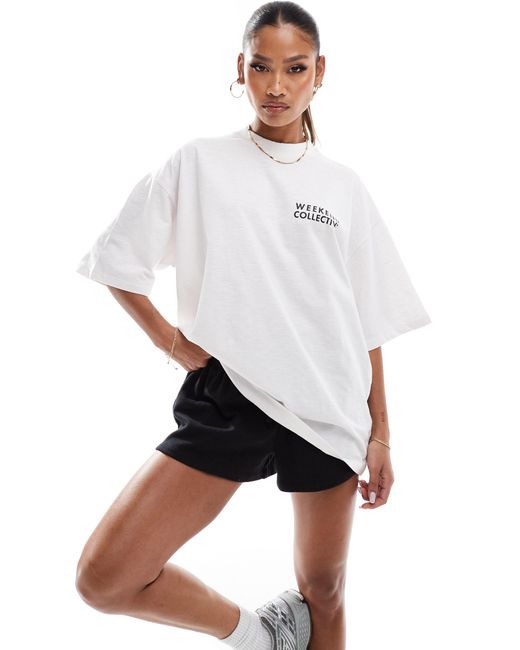 ASOS White Asos design – weekend collective – schlichtes t-shirt