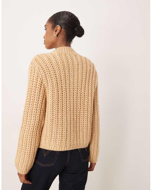 Mango Natural Chunky Cardigan With Statement Buttons