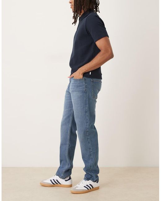 Mango Blue Bob Cotton Tapered Jean for men