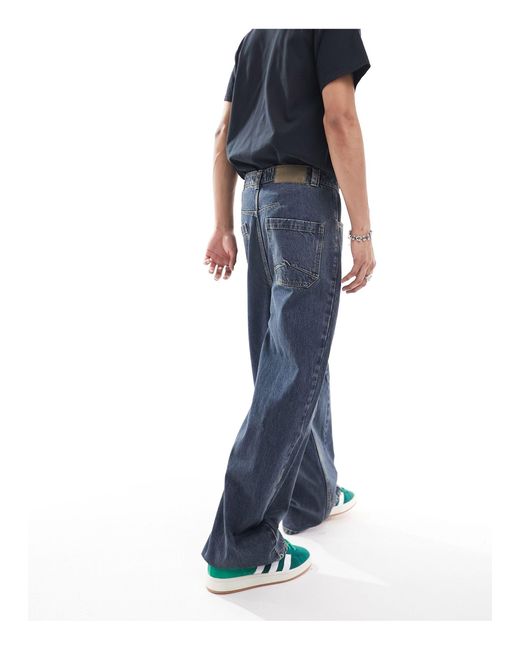Jeans ampi unisex medio vintage di Reclaimed (vintage) in Blue