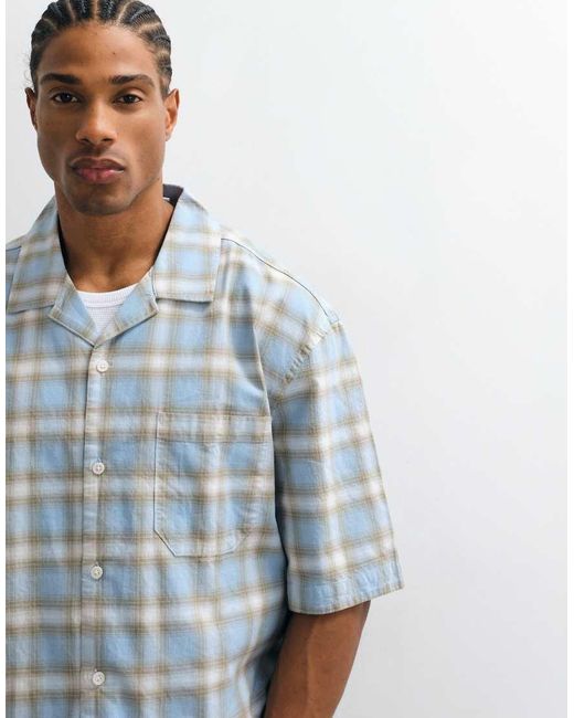 Weekday Blue Oversized Shirt for men