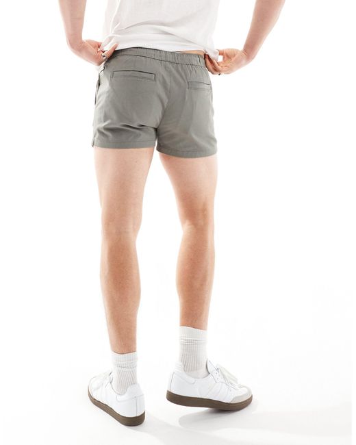ASOS Gray Skinny Extreme Shorter Length Chino Shorts for men