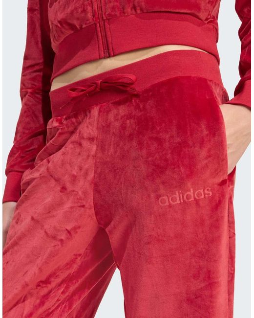 Adidas Originals Red Glam Velvet Tracksuit