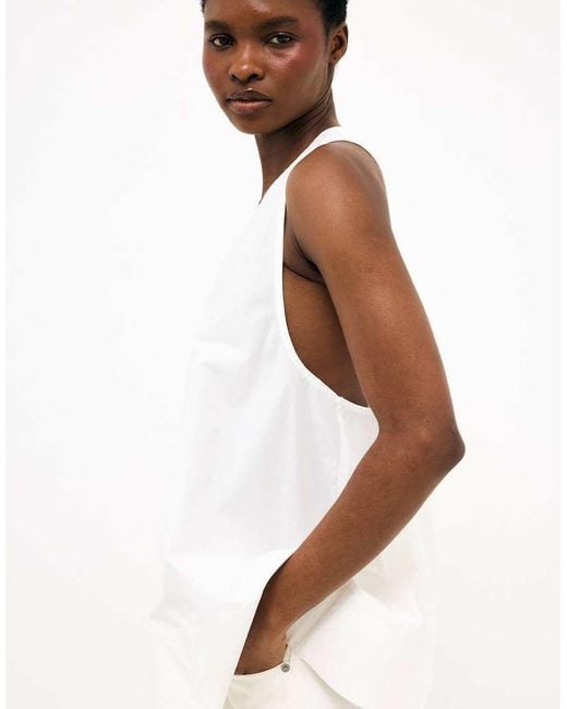 NA-KD White Flowy Back Detail Top