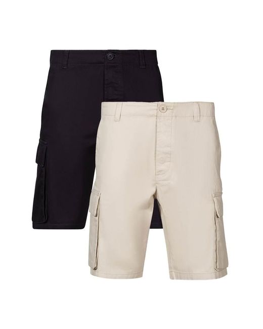 French Connection Blue 2 Pack Cotton Cargo Shorts for men