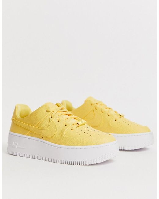 Nike Rubber Air Force 1 Sage Low Trainers in Yellow | Lyst Canada