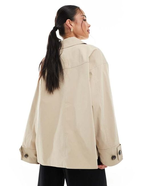 ONLY Natural Boxy Short Trench Coat