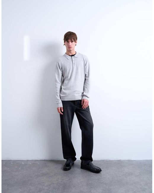 Polo Basic di Topman in Gray da Uomo