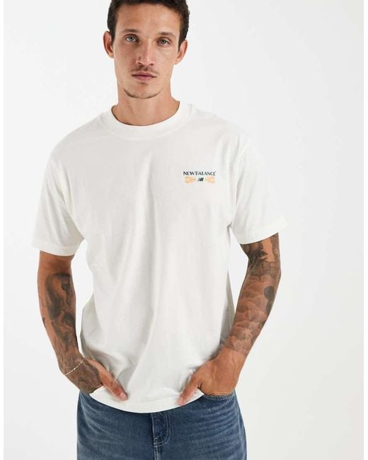 New Balance Gray Grab A Bite Boston Graphic T-shirt for men