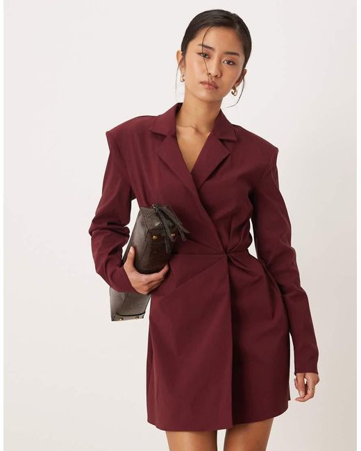 ASOS Red Cinched Blazer Mini Dress
