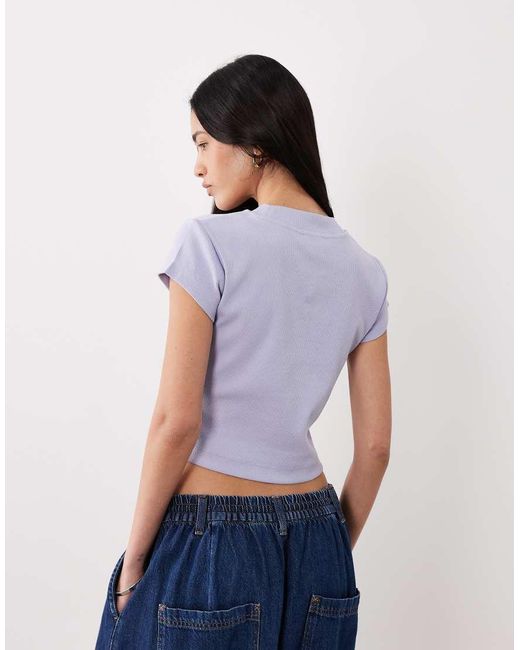Calvin Klein Blue Monologo Ribbed Baby Tee