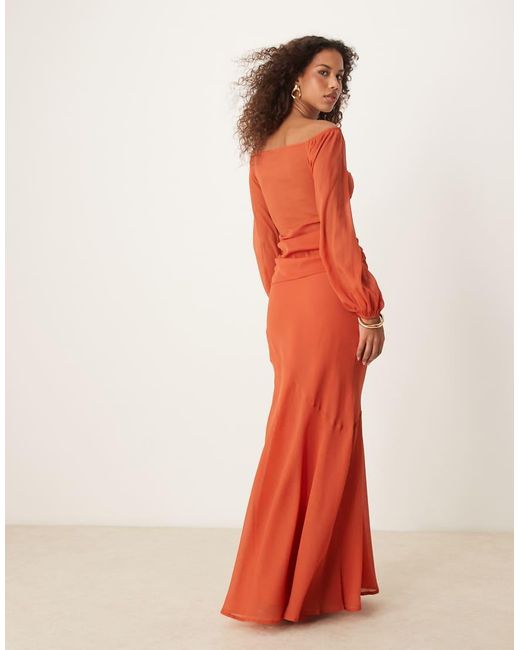 ASOS Maxi Rok Van Chiffon in het Red