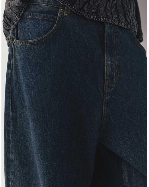 Pull&Bear Blue Relaxed Fit Baggy Jeans for men